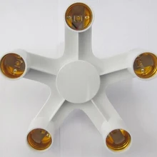 Grnflashing высокое качество 5 в 1 E27 к E27 Базовая розетка сплиттер светодиодный лампочка медный контакт переходник патрон преобразователь