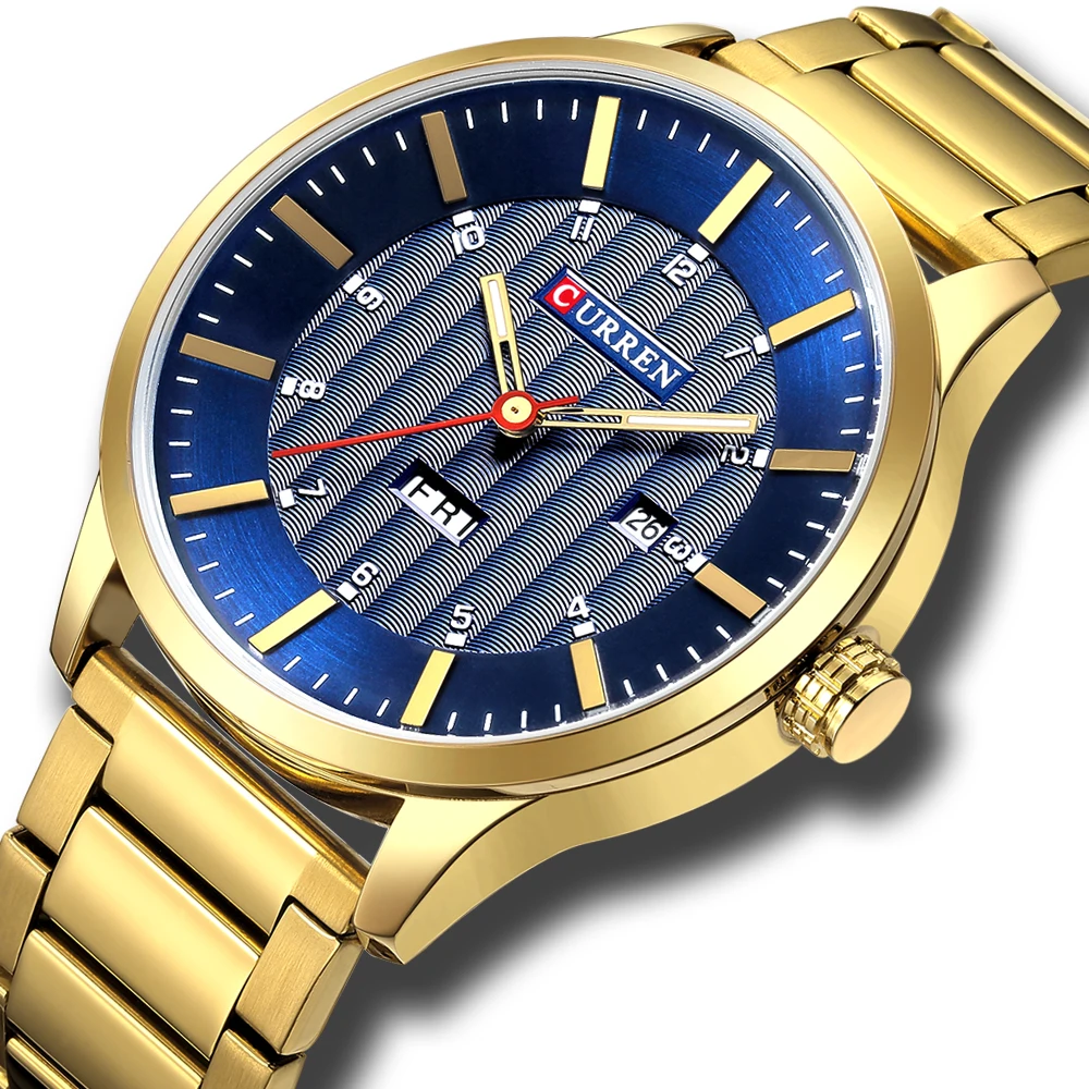 

CURREN reloj hombre Fashion Watches Stainless Steel Band Mens Watches Male Hour Business Quartz Wristwatch erkek kol saati 2019