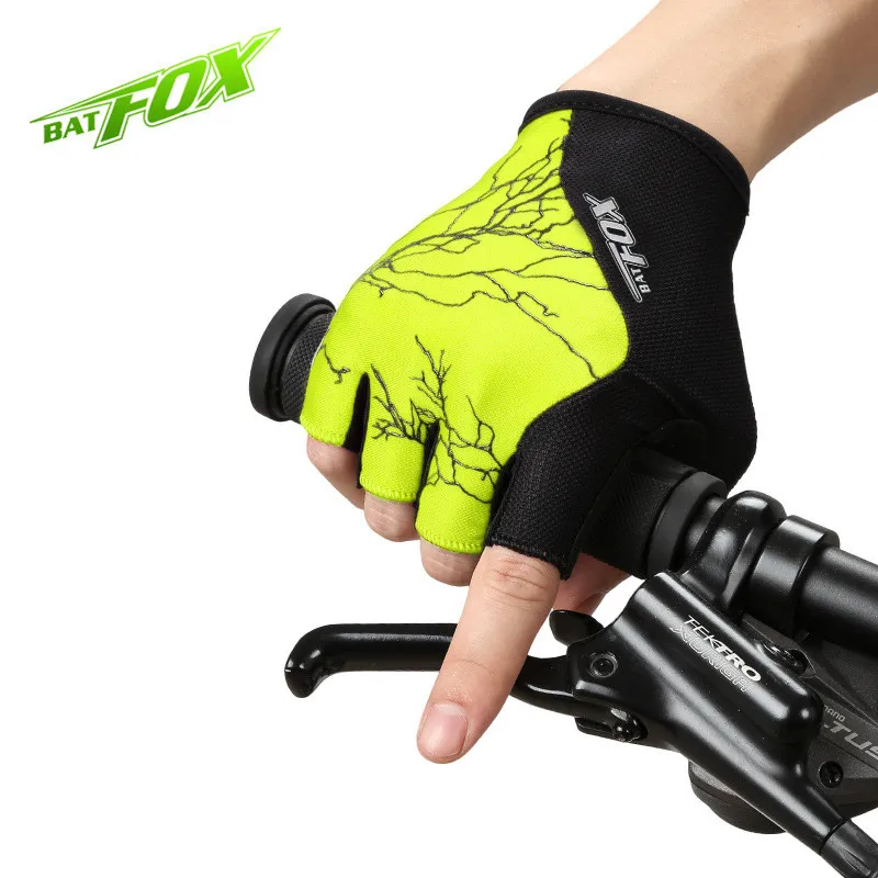 

BATFOX 2017 Sale Unisex Men Women Gel Cycling Half Finger Outdoor MTB Polyester Sports Bicycle Breathable Fitness Bike Gloves