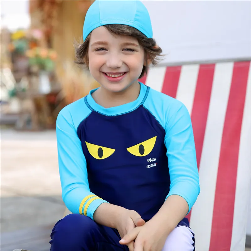 Child Boys Swimwear 2017 New Summer Full Body Swimming Suits for Boy 2