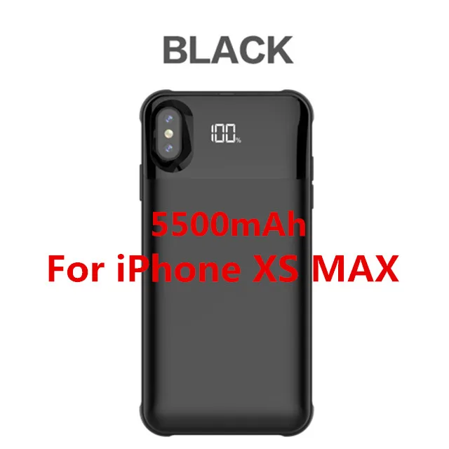 Расширенный чехол для аккумулятора телефона для iPhone X/XS, портативное зарядное устройство для iPhone XR/XS Max, беспроводной магнитный чехол для зарядки - Цвет: Black For XS MAX