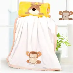 Новинка 2017 года детское одеяло из флиса с Одеяла младенческой Пеленальный Nap получения коляска Обёрточная бумага для новорожденных