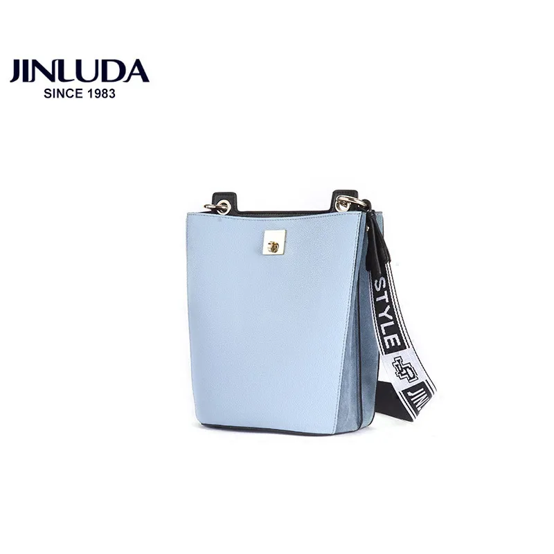 

JINLUDA Women's Genuine Leather Messenger Bags Fashion Wide Shoulder Strap Bag Shoulder Crossbody Bags Leather Small Bag Female