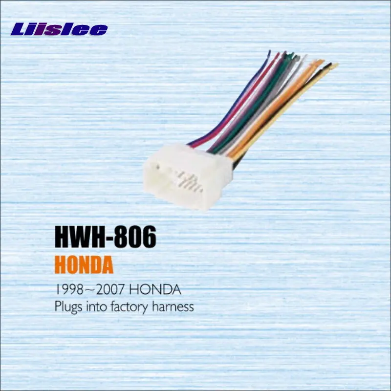 

Liislee Plugs Into Factory Harness For Honda 1998~2007 - Radio Power Wire Adapter / Aftermarket Stereo Cable / Male DIN To ISO
