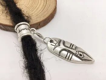 

2Pcs/Lot Antique Silver metal charms hair braid dread dreadlock beads tube rings cuffs for Hair Styling Accessories