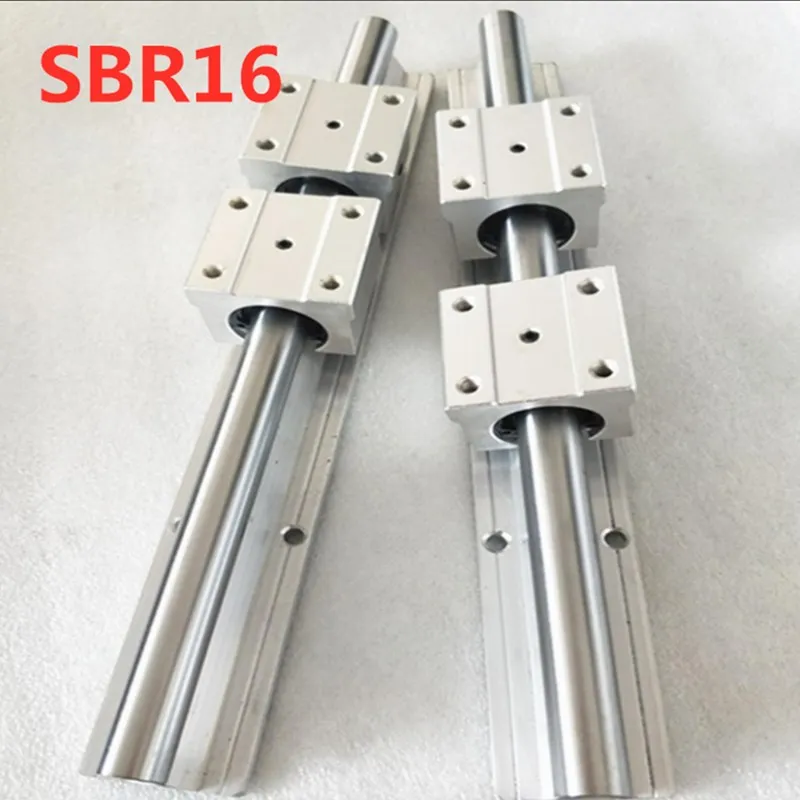 

2 SBR16 16 mm Linear Guides, Support Custom Support Circular Guides + 4 SBR16UU Sliders For cnc