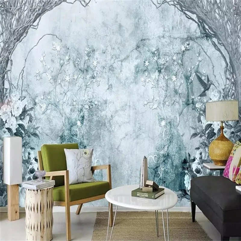 

European nostalgic reindeer TV background wall professional production mural wallpaper wholesale, custom poster photo wall