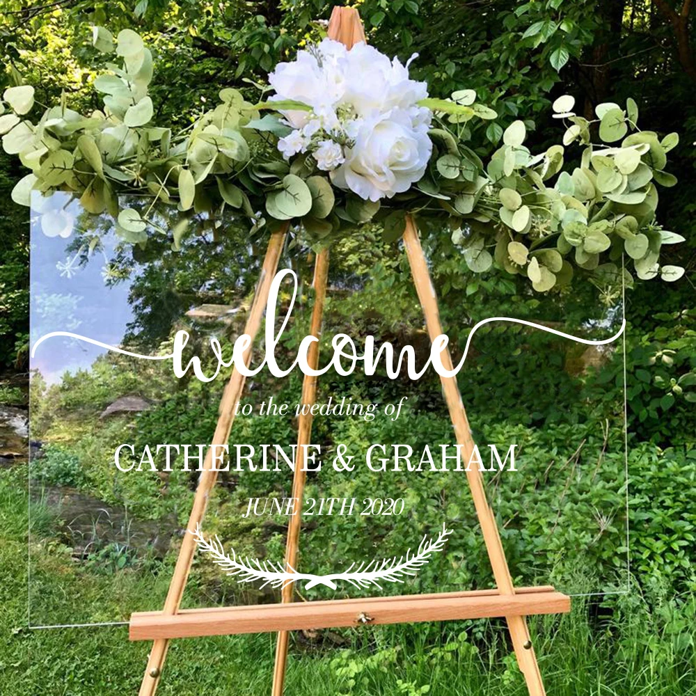 

Custom Name Date Wedding Welcome Marriage Party Wall Sticker Personalized baptism Wedding Board Welcome Wall Decal Dance Floor