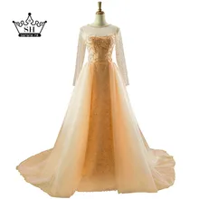 Sexy Sheer See Through Long Sleeve Wedding Dresses 2017 Real Picture Illusion Back Pearls Bridal Gown Vestido De Noiva