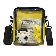 Женские модные милые парусиновые сумки на плечо милые Мультяшные детские маленькие квадратные сумки через плечо# Zer