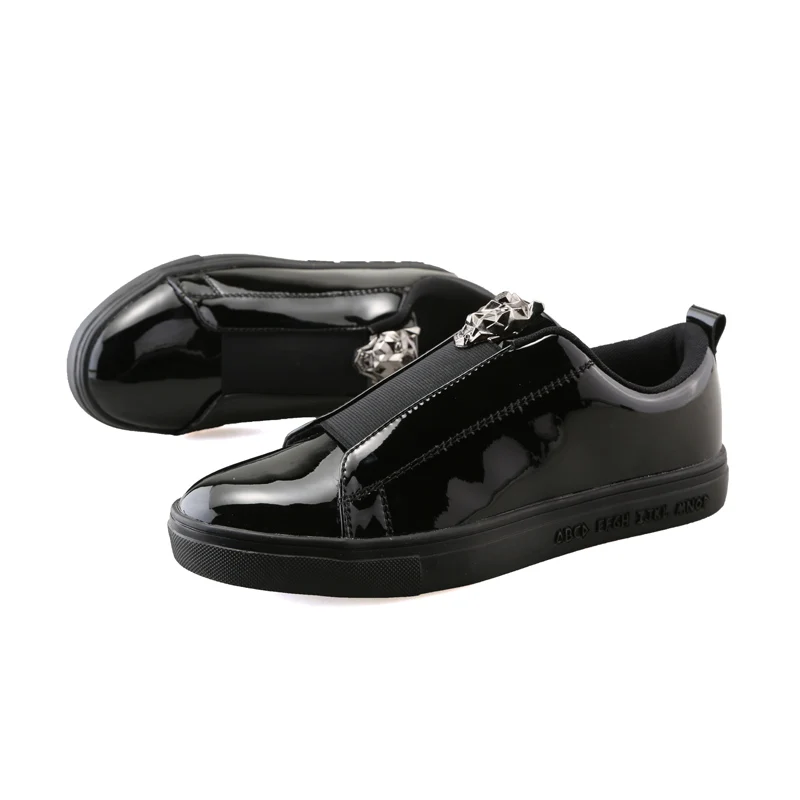 الربيع مرونة الفرقة الذهبية الأسد رئيس pantent جلدية الرجال الشقق عارضة تنفس الراحة المشي سكيت أحذية zapatos hombre الربيع مرونة الفرقة الذهبية الأسد رئيس pantent جلدية الرجال الشقق عارضة تنفس الراحة المشي سكيت أحذية zapatos hombre