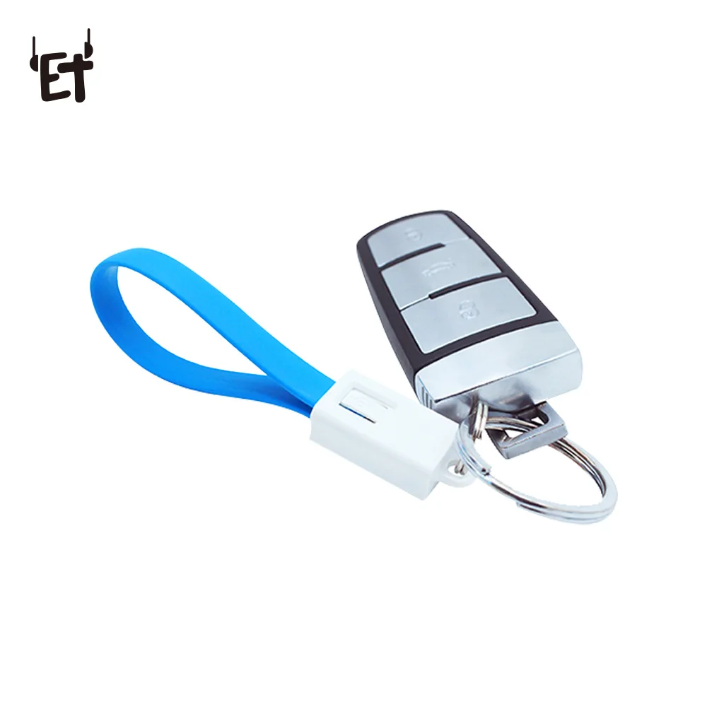 

ET Portable Keychain USB Charging Cable for iPhone X 8 7 6 iPad Type C Micro USB Mobile Phone Charger Cord for Samsung Huawei