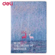 Deli Dream Мультяшные ноутбуки для канцелярские принадлежности для школьников принадлежности для ноутбуков Животные Олень 32 к/72 линия для набросков Еженедельный дневник