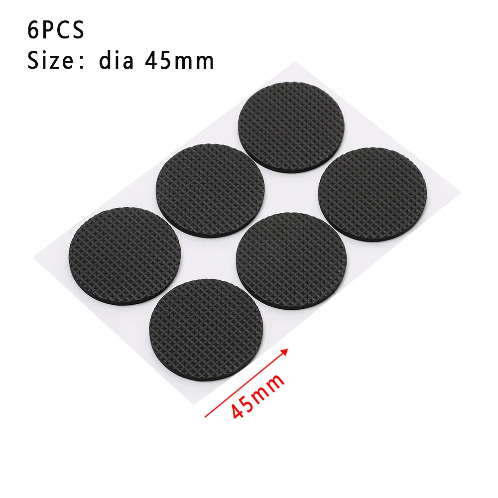 1/2/6/15/24PCS Soft Thickening Bumper Chair Fittings Self-adhesive Floor Protector Anti-slip Mat Anti Rub Furniture Leg Pads - Цвет: dia 45mmX6pcs