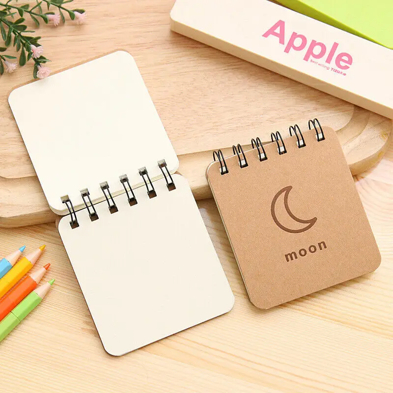 

4 PCs Creative stationery weather series Spiral portable mini notepad notebook
