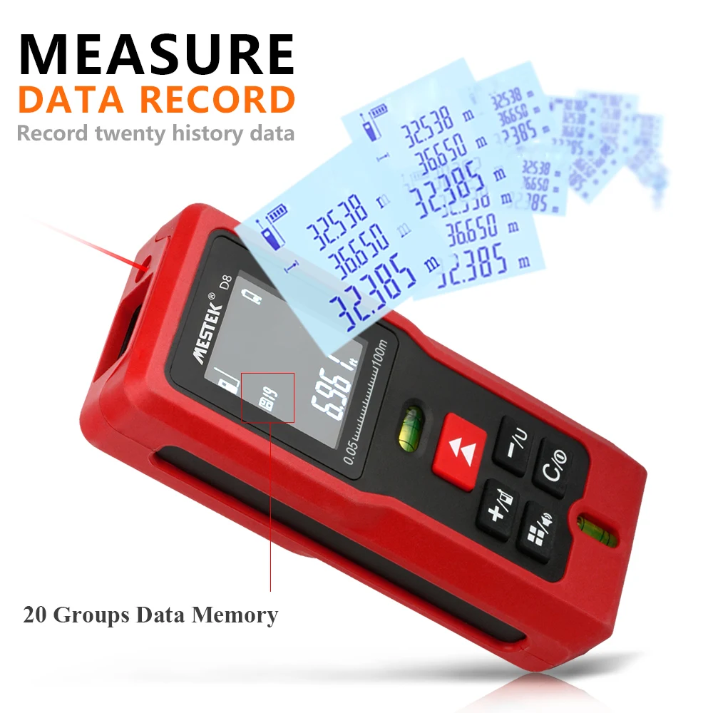 MESTEK Laser Rangefinder 40m 60m 100m Digital Laser Distance Meter Battery-powered Laser range finder tape Distance Measurer MESTEK Laser Rangefinder 40m 60m 100m Digital Laser Distance Meter Battery-powered Laser range finder tape Distance Measurer