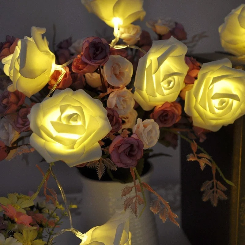 Romentic 20LED лампы огни строки розы Фея светодиодные строки для свадьбы Garden Party Рождество украшения-M25