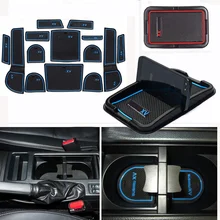 For SUBARU XV 2012 2015 Rubber Gate slot pad rubber font b car b font cup