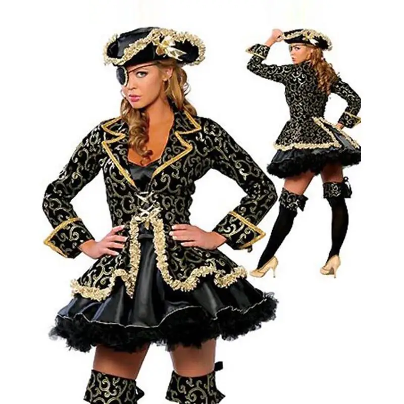 New Classic Pirates Of The Caribbean Sexy Women Costumes Deluxe Pirate 6782