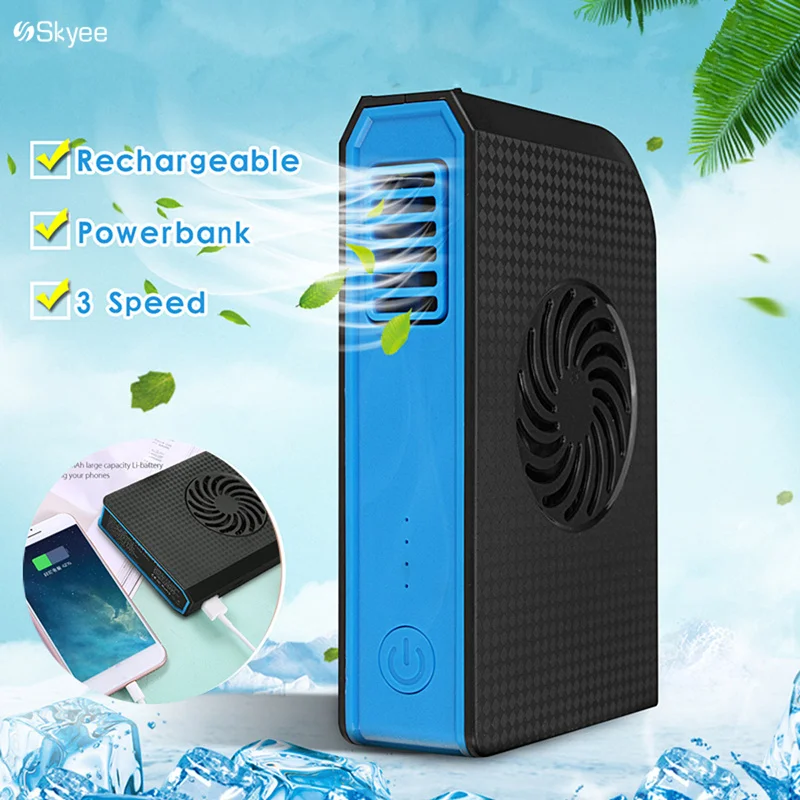 

Mini Portable Outdoor Travel Handheld Desk Desktop Cooling Fan USB Electric Rechargeable with 6000mAh Power Bank for Phone