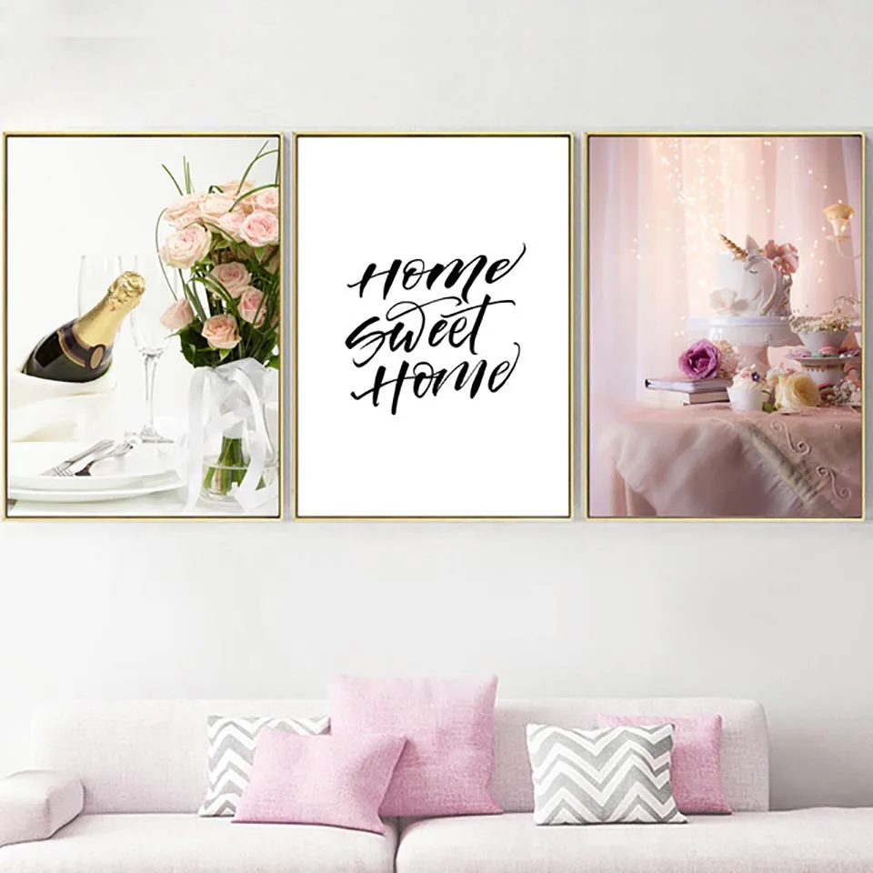 Unicorn-Cake-Flower-Red-Wine-Home-Quotes-Wall-Art-Canvas-Painting-Nordic-Posters-And-Prints-Wall.jpg_640x640