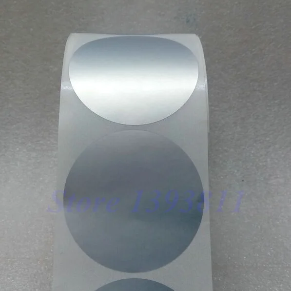 Round Label Sticker 55*55mm Diameter 5.5 cm Matte Silver Sticker Waterproof Tearproof oilproof Sealing