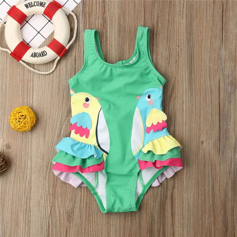 Hirigin/детский купальный костюм для маленьких девочек; купальник с оборками для маленьких девочек; цельный пляжный костюм на бретелях