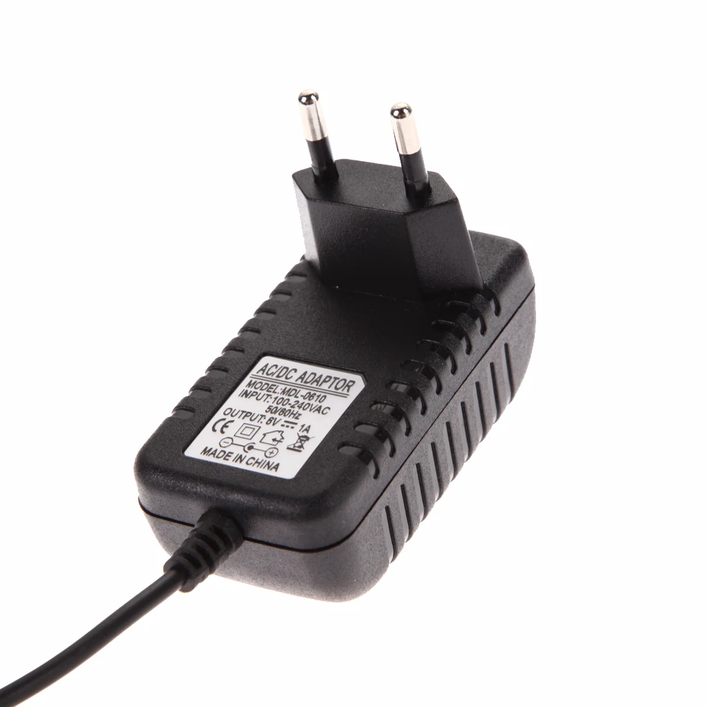 AC в DC штепсельная вилка европейского стандарта 6V 1A Адаптер зарядного устройства