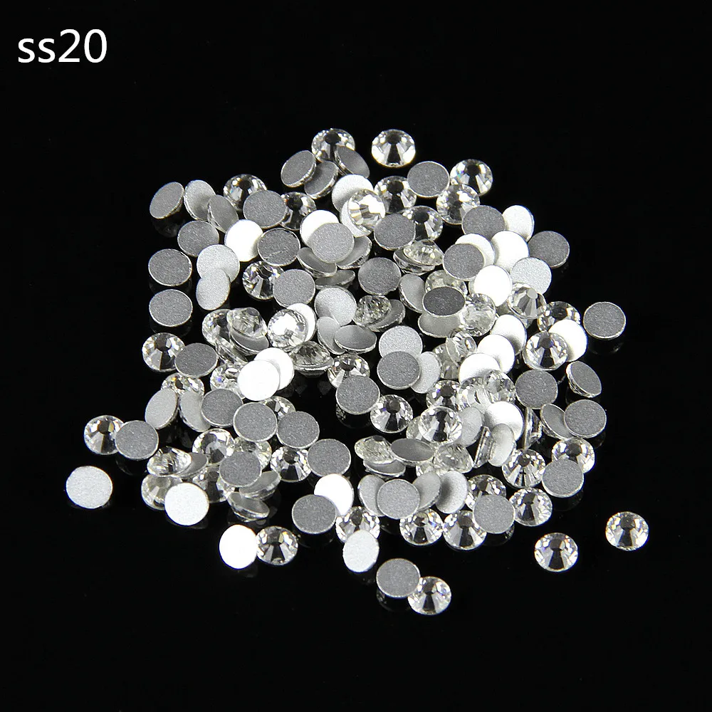 Free Shipping Glitter Rhinestone Crystal Clear Round Shape Crystal Rhinestones Flat Back Non