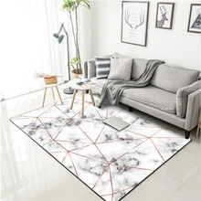 Современный дизайн, ковры для гостиной, скандинавский Белый Мраморный геометрический элемент, ковер, ковер для спальни, Нескользящие и против морщин коврики