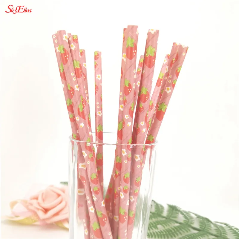 25psc drinking paper straws strawberry paper straws baby shower party wedding decoration gift party event supplies 7zsh886 (30)
