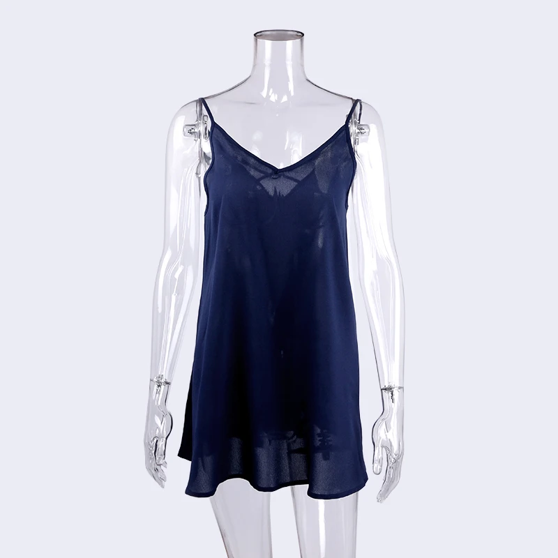 Naiveroo Women Sleeveless Camisoles Camis V-Neck Backless Long Chiffon Blouse Spaghetti Strap Summer Slim Tops camisole women's