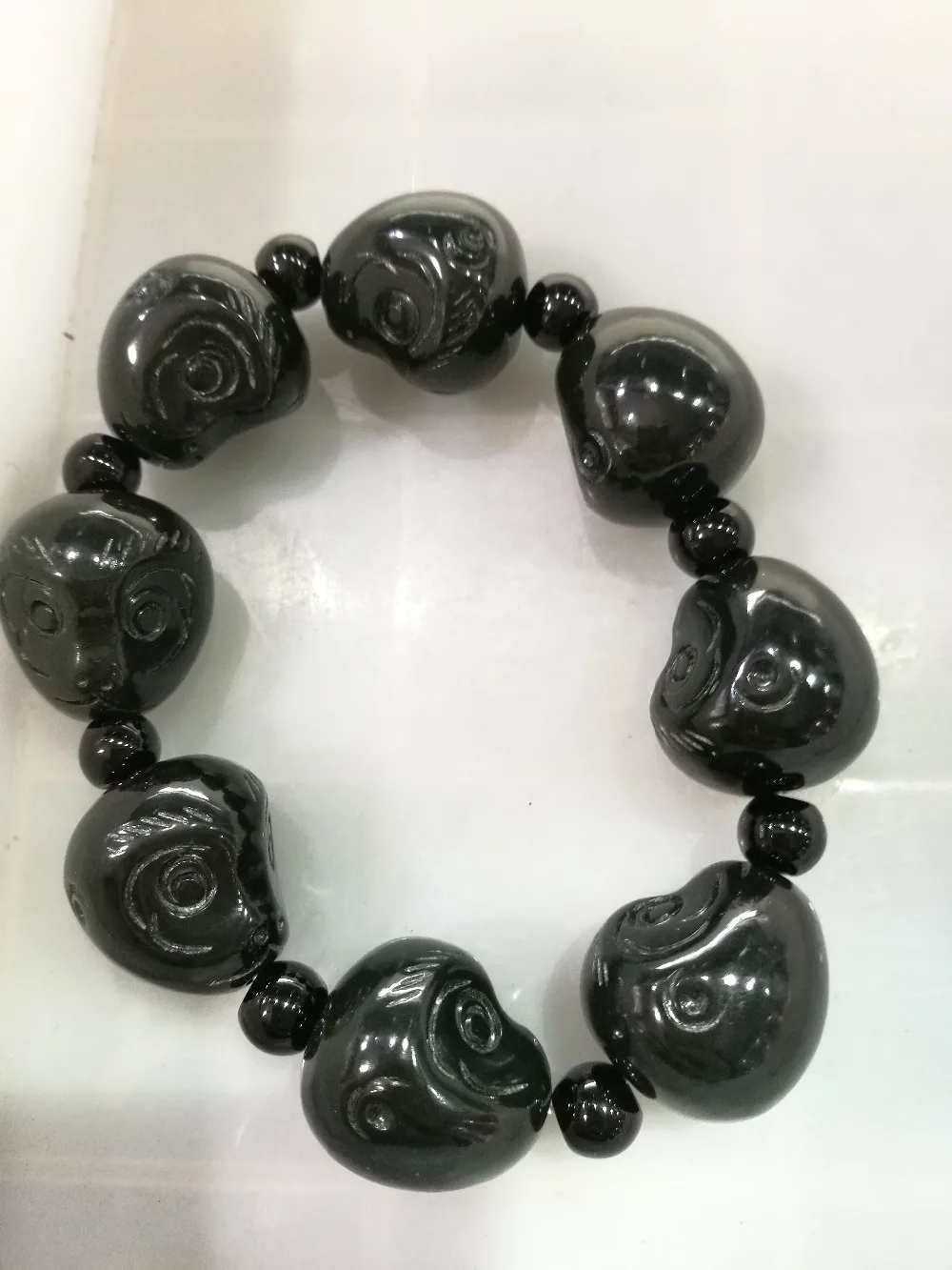 Chinese Hand Carved Bead Natural jade Bead Hetian jade Bracelet-in