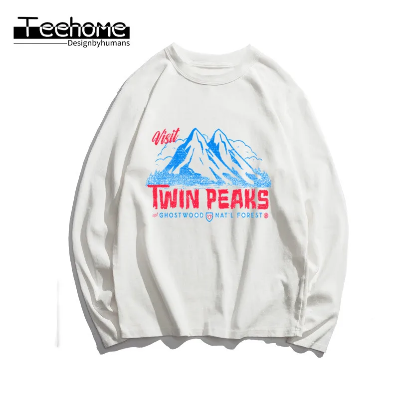 

Men's Print-Twin Peaks Classic Long Sleeve Autumn Men and Women Full Sleeve Harajuku T Shirt Winter Streetwear