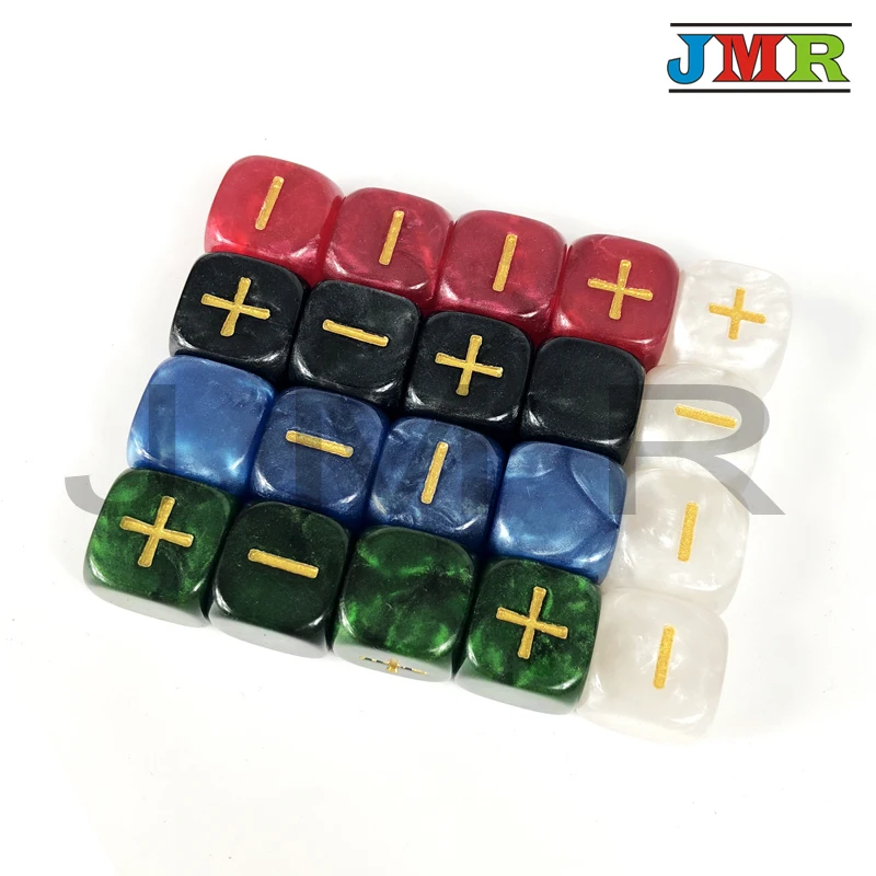 Top Quality 16mm Fate Dice for Board Game 4PCS "+, "Mable Effect Dice