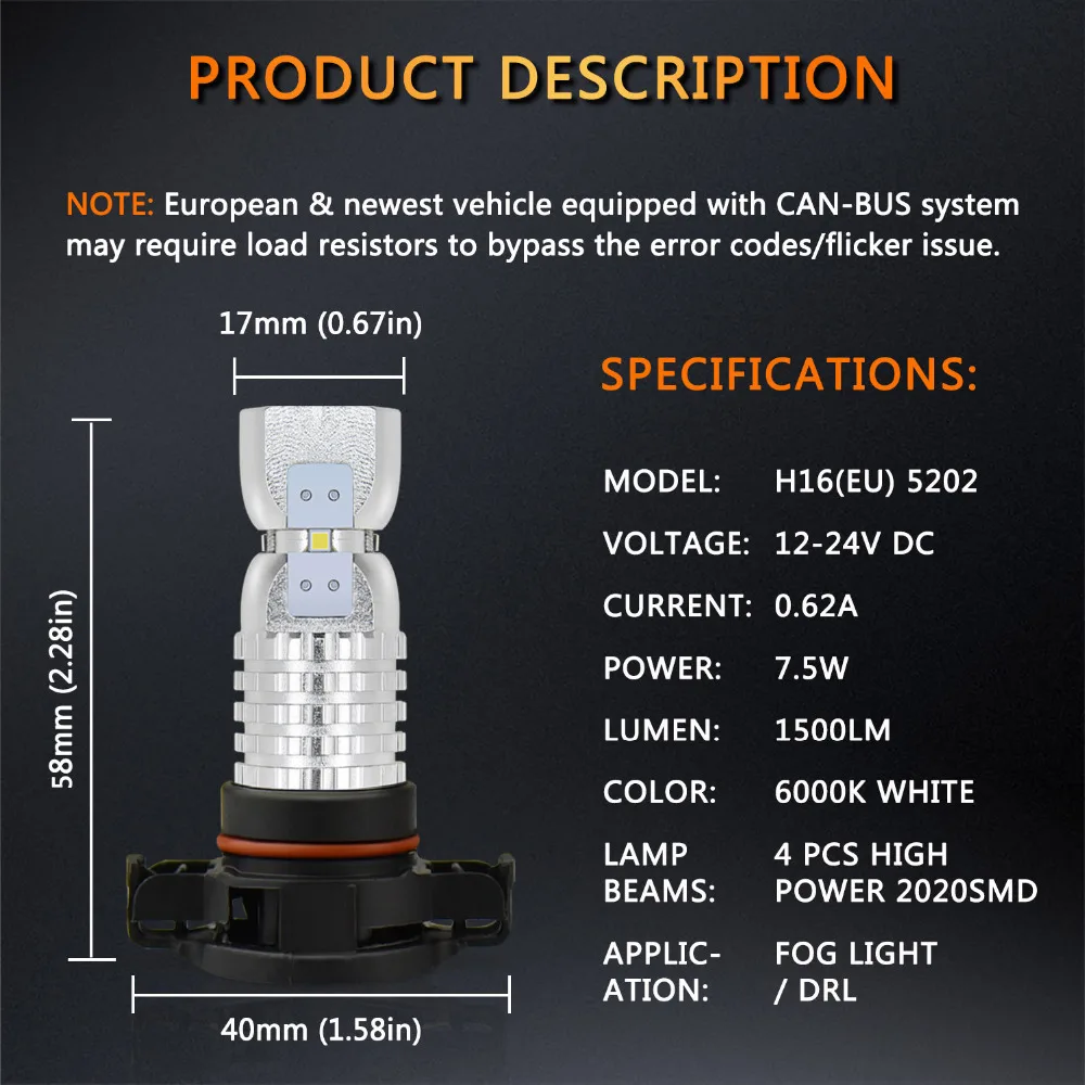 2 шт. PSX24W светодиодный H16 туман светильник H8 H11 H10 9145 HB3 9005 HB4 9006 2504 5202 DRL автолампы