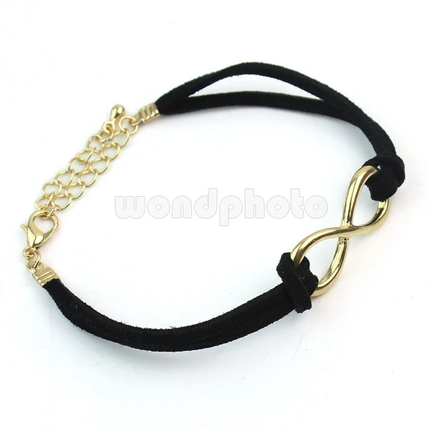 Refaxi New Stylish Fashion Simple Charm Luck 8 Infinite Leather Bracelet Bangle Gift | Украшения и аксессуары