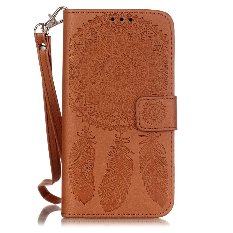 

For Samsung Galaxy S5 Case Leather i9600 G900 G900F G900H Dream Catcher Design Hoesje Cover Holster Flip Stand With Lanyard