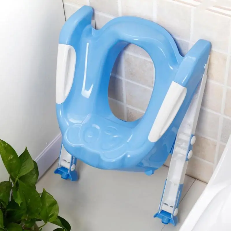 Складной горшок младенческой Дети сиденье для унитаза для приучения к туалету с регулируемая лестница Портативный писсуар горшок