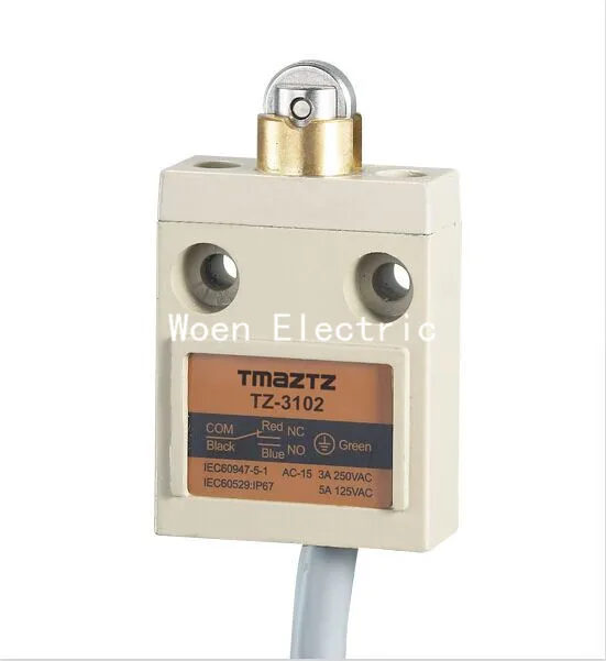 

Tmaztz TZ-3102 IP67 4Wire Roller Lever Plunger Limit Switch SPDT NO+NC Copper wire 3M
