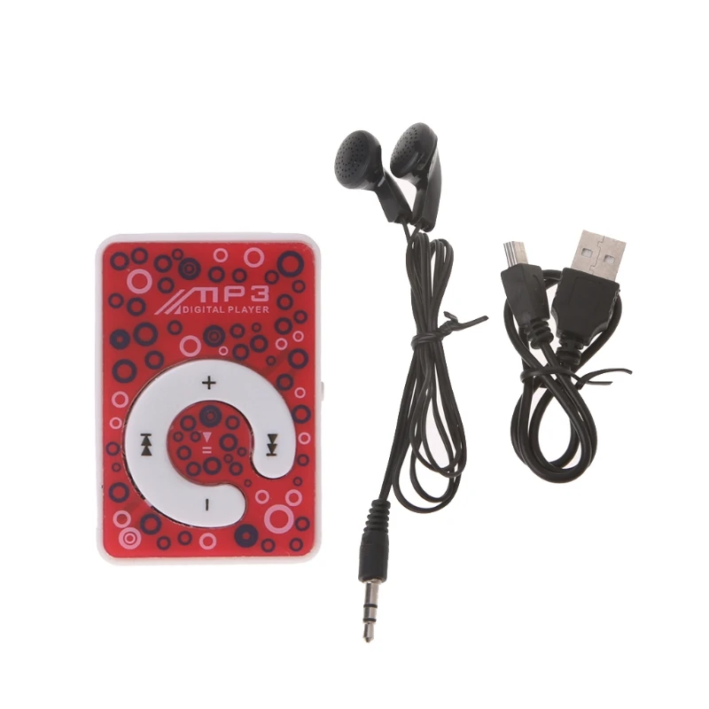 Мини клип точка круг шаблон Музыка MP3 плеер Поддержка TF карта + мини USB кабель
