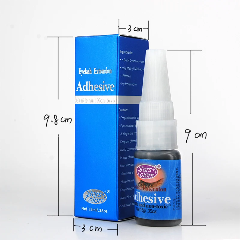 Лидер продаж 15 мл Черный накладные ресницы клей использовать для прививки расширение ресницы клей Adhevise может держать 40-50 дней макияж инструмент