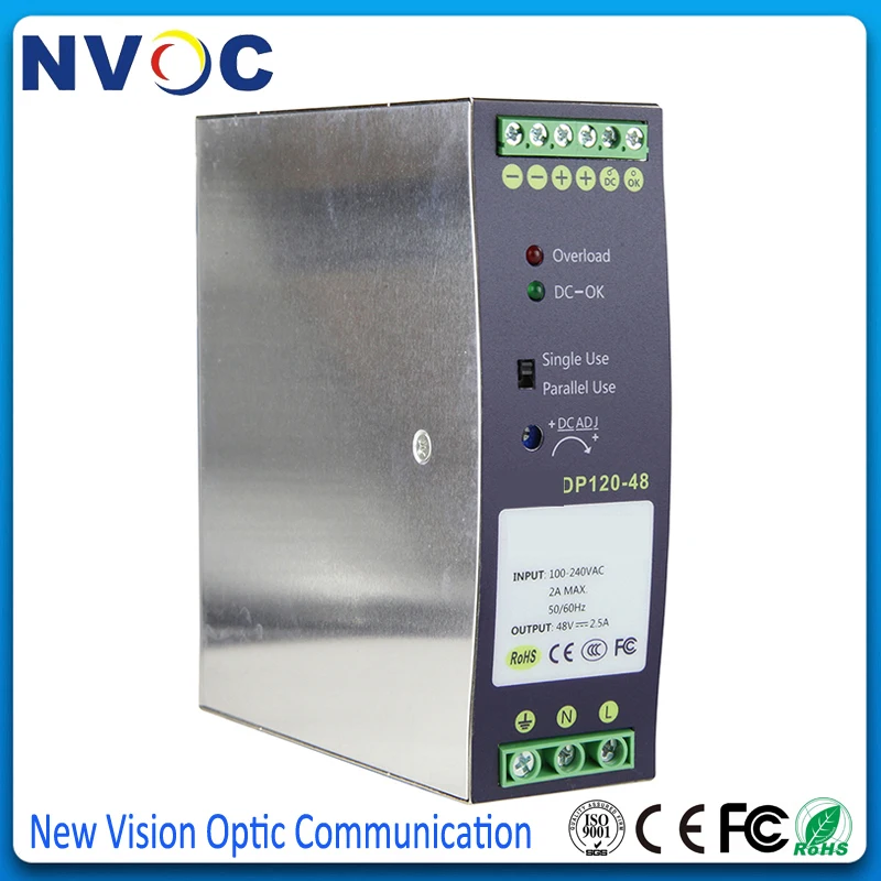Obedient 120w 24v 5a Single Output Industrial Din Rail Power Supply,120w Dc 12v/10a 48v/2.5a Industrial Din Rail Switching Power Supply Communication Equipments