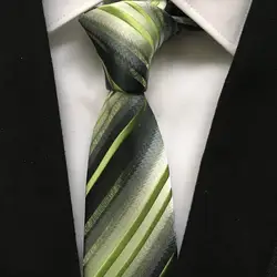 Модные Для мужчин Повседневное узкими завязками вечерние свадебные блестящие этап галстук зеленый диагональные полосы с цветами