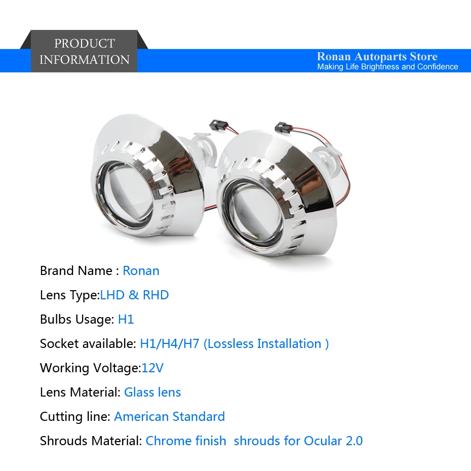 RONAN 2,5 Bi-xenon HID конечная линза проектора для E46 ZKW M3 вагон, седан, купе 12 В фара, модифицированный автомобильный Стайлинг