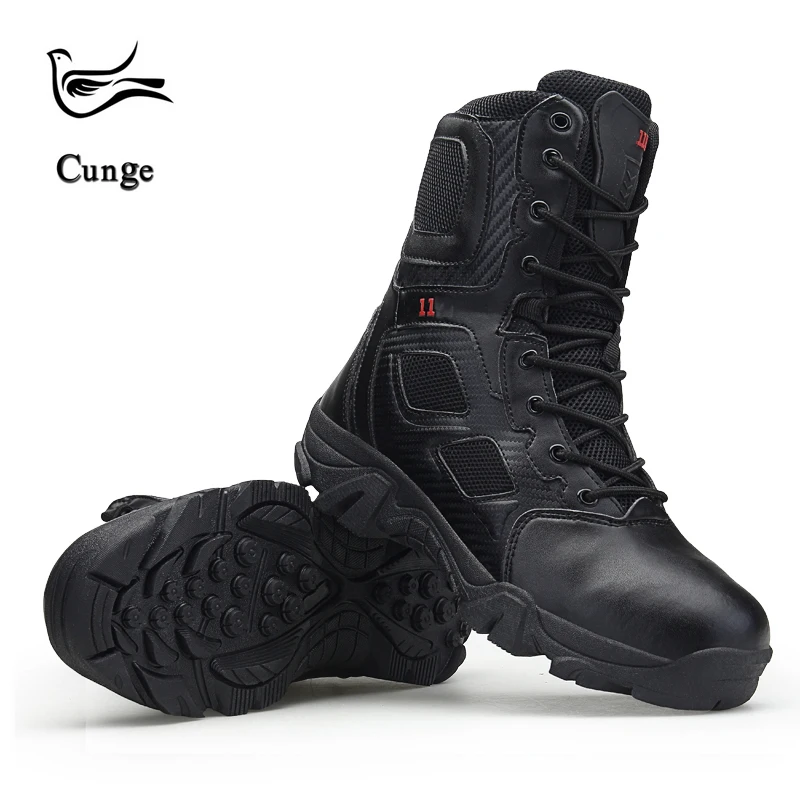 

Fashion Men Military Boots High Quality Tactical Desert Boots Combat Ankle Boots Boats Army Work Shoes Leather Antiskid Boots