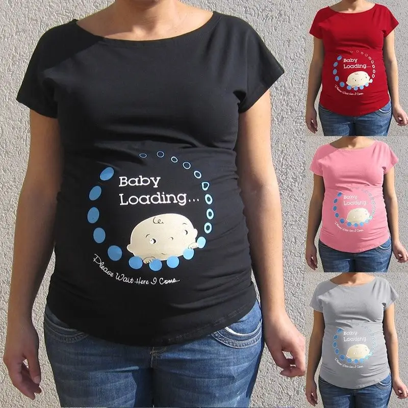 Забавные футболки для беременных женщин; топы для беременных; летние шорты; Футболка с принтом для малышей; большой размер; 5XL; Одежда для беременных