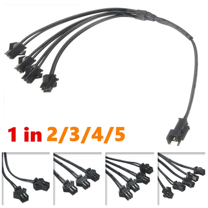 

Smuxi 5/4/3/2 Way In 1 Splitter Connector Cable Line For EL Wire Tube Neon Strip Light Black