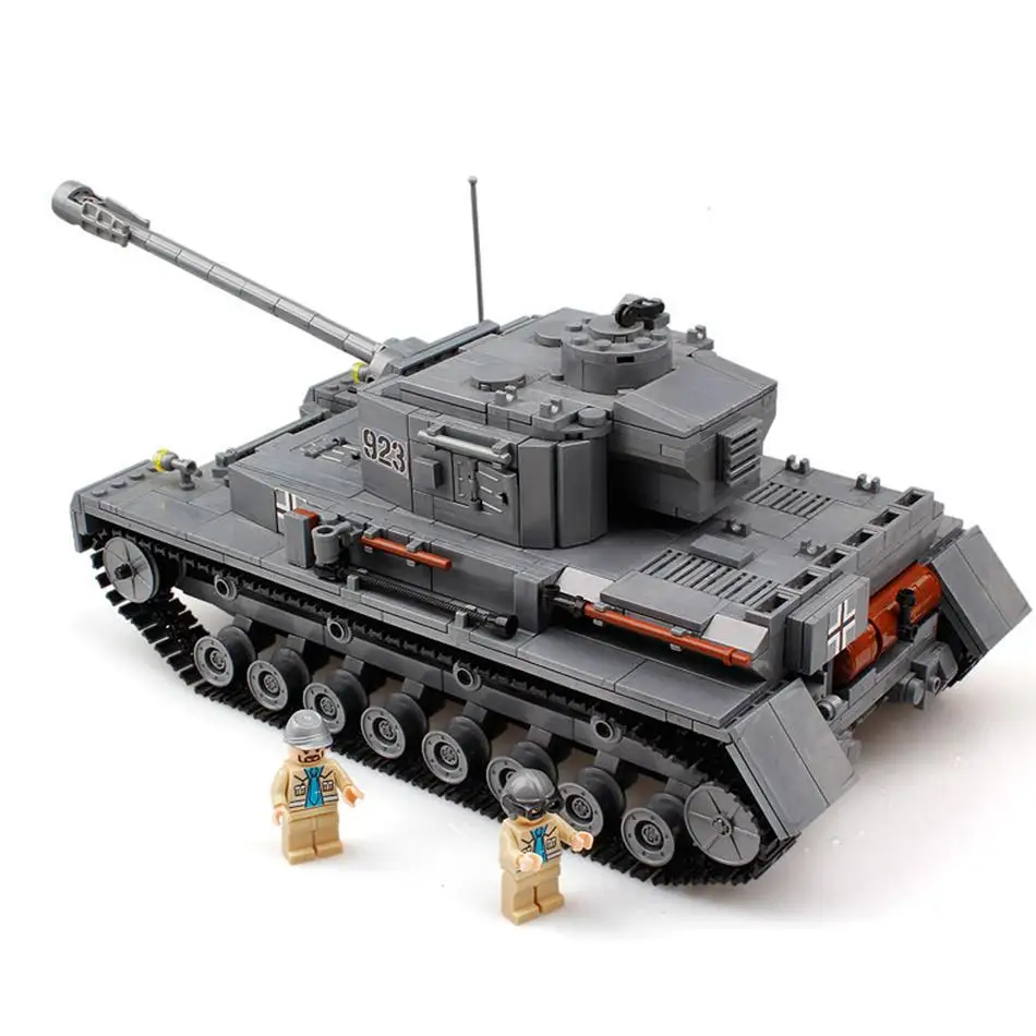 

Military War Tank 3D Model PZKPFW-IV Building Blocks Sets Compatible Legoings Army ww2 Bricks Educational Toys For Children
