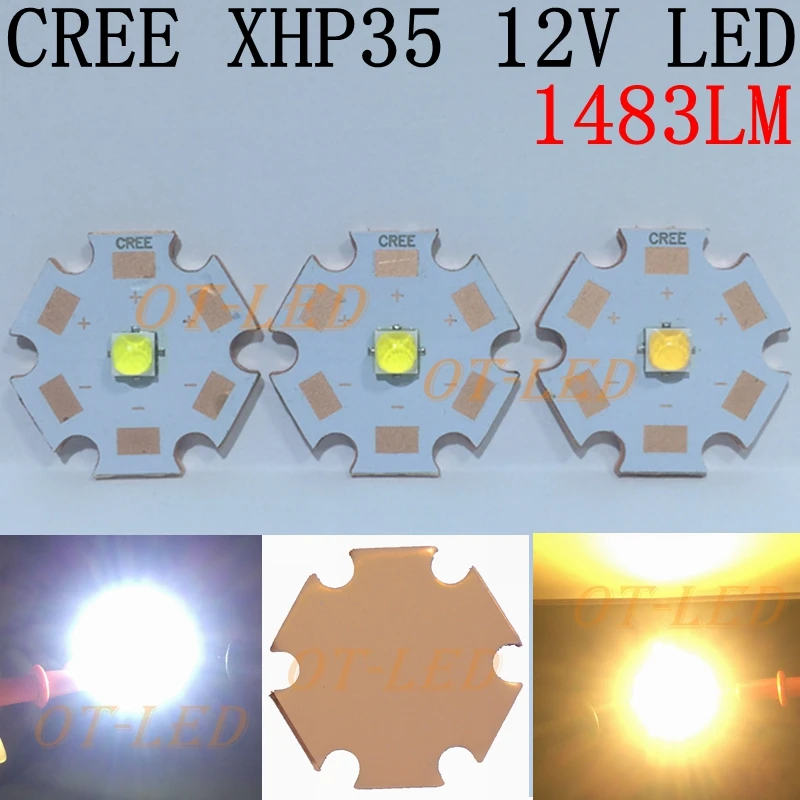 Новый 5 шт. 10 CREE 12 В XHP35 HD холодный белый нейтральный теплый светодиод на 20 мм